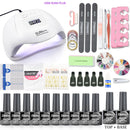 Juego de esmaltes de uñas de gel 20000-35000RPM Kit de máquina de taladro de uñas con lámpara LED UV Kit de herramientas de manicura Juego de arte de uñas Gel de uñas UV Builder