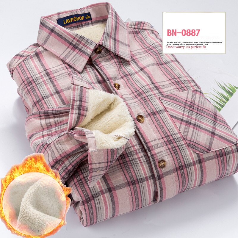 S-4XL Frauen Baumwollhemd Frühling Herbst Winter 2022 Neue Casual Langarm Gebürstet Plaid Streifen Shirts Mädchen Tops Bluse Weiblich