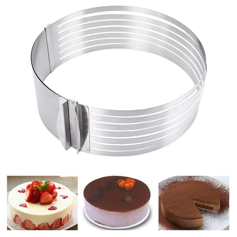 Adjustable Layer Cake Slicer Kit Mousse Stainless Steel Mould Slicing Cake Setting Ring DIY Bakeware Tools Cake Tool