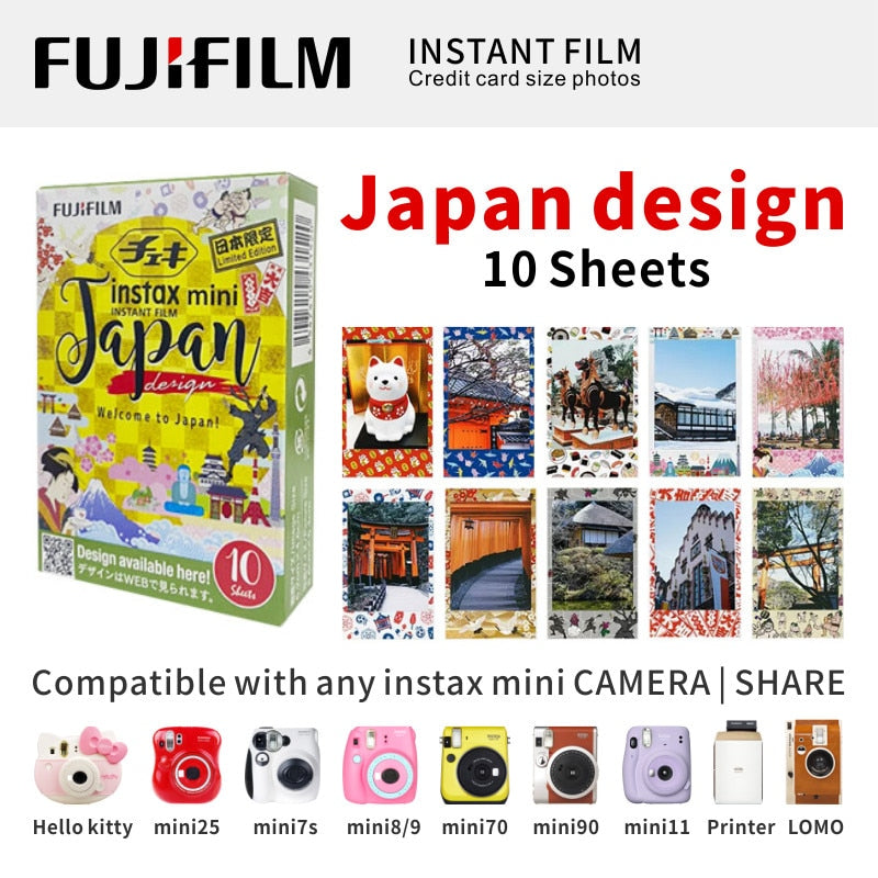 Origin Fujifilm Instax Mini Film 10-100 Sheets Photo Paper for Fuji Instant Film Cameras Instax Mini 11 8 9 90 Link Liplay EVO