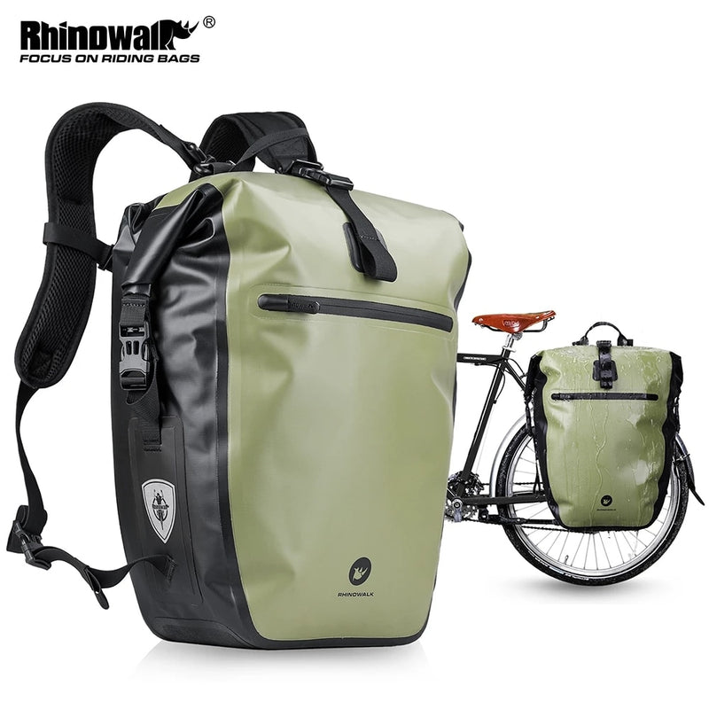 Rhinowalk Bicycle bag&amp;Pannier 100% Fully Waterproof 27L Big Bike Bag capacity Multifunctional Rear Rack Pannier Bag Cycling Bags