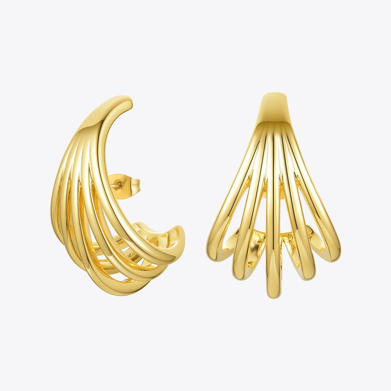 ENFASHION Geometrische Linien Ohrstecker Für Frauen Gold Farbe Metall Conch Ohrringe Modeschmuck 2020 Geschenke Kolczyki E201182