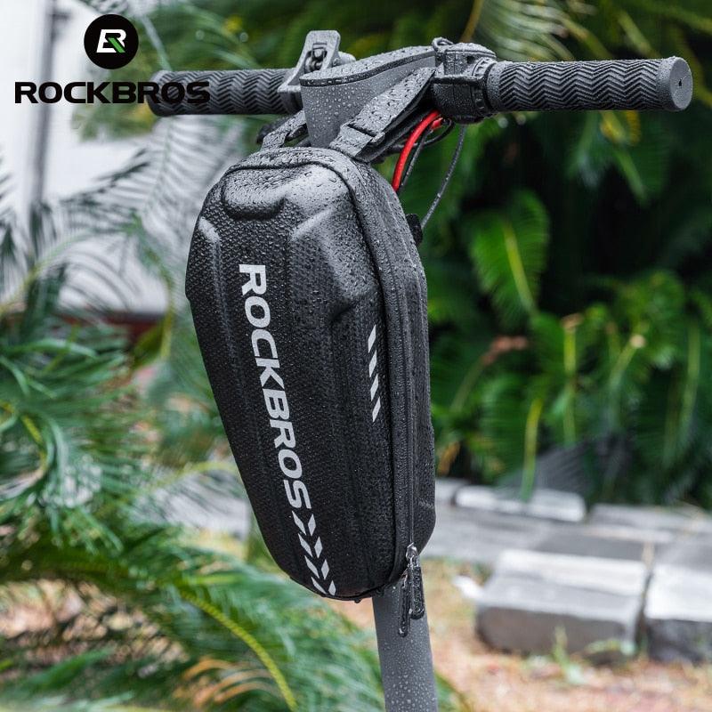 Bolsa colgante para patinete con marco frontal de carcasa dura ROCKBROS, bolsa plegable impermeable para bicicleta de montaña o carretera, bolsa para bicicleta eléctrica multifuncional