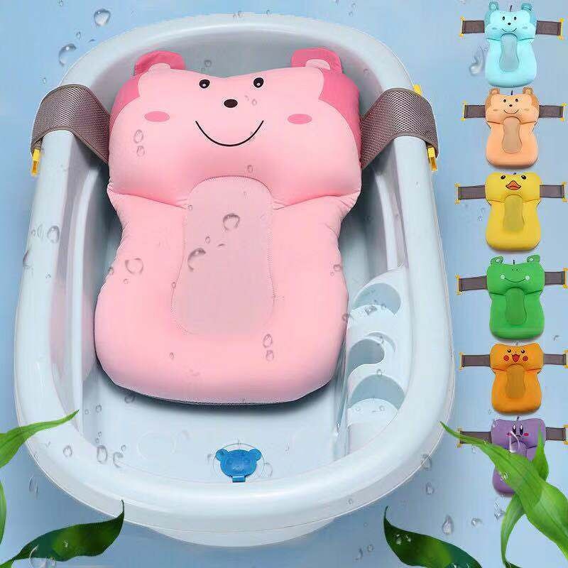 1pc Portable Baby Non-Slip Bath Tub NewBorn Air Cushion Bed/Chair/Shelf Baby Shower Cute Animal Cartoon Baby Bath Pad