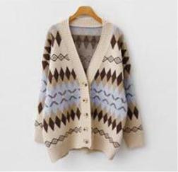 Suéteres sueltos con bordado de letras para mujer, abrigo de invierno para mujer, cárdigan, ropa de estilo pijo, Y2K, suéter de punto informal para chica dulce