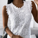 Summer Elegant Floral Lace Vest Fashion Lady&