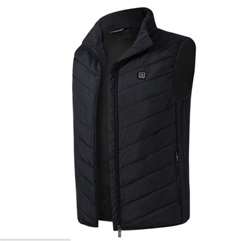 Chaleco de calefacción Veat a la moda para hombre, chaqueta de gran tamaño con carga USB inteligente, chaqueta de algodón de invierno con calefacción, chaleco cálido de invierno para hombre