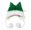 BomHCS Cute Fox Ears Beanie Winter Warm 100% Handmade Knit Hat