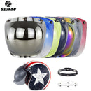 Soman Open Face Helmet Visor Bubble Flip Up Motorcycles Visor Capacete Lens Helmet Accessories BV01