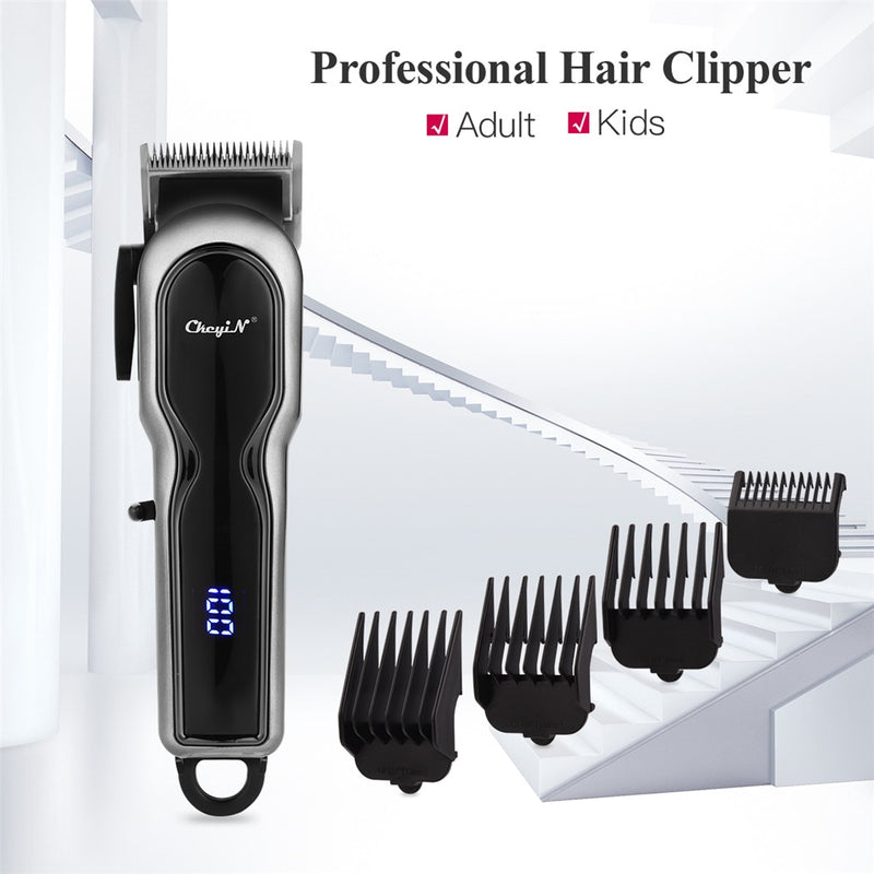 Professional Hair Trimmer Electric Hair Clipper LED Display Hair Cutting Machine Cord Cordless Dual Use Barber Razor Hairdresser