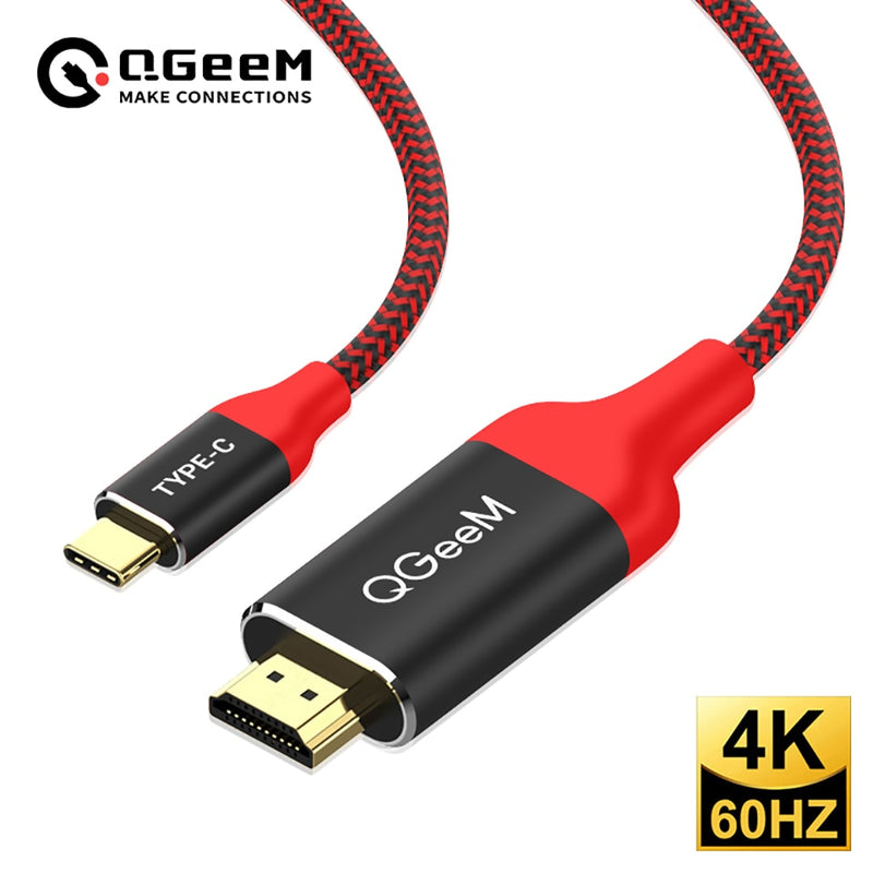 QGeeM USB C to HDMI 4K 60Hz Cable USB Type C to HDMI Adapter USB-C HDMI Thunderbolt 3 Converter for MacBook Huawei Samsung S10