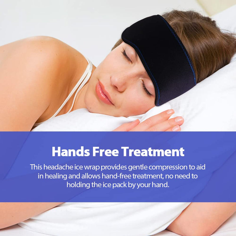 Reusable Head Ice Pack for Migraine Relief Gel Wrap Hot Cold Compression Therapy for Toothaches Inflammation Stress Pain Reliver