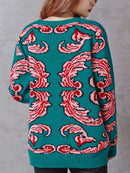 Women New Vintage Warm Thicken Sweaters UFO Clouds Jacquard Pullovers Winter Autumn Knitted Retro Loose Tops Blusas C-012