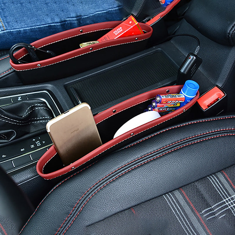 Car Seat Slit Gap Organizer Storage Pocket Multifunction Driver Seat Catcher Cup key phone Holder Car bag  PU Leather