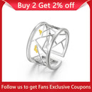 Lotus Fun Real 925 Sterling Silver Open Ring Fine Jewelry Oriental Element Window Decoration Paper-cut Design Rings For Women