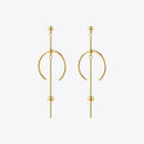 Enfashion Circle Line Dangle Earrings Gold color Earings Stainless steel Drop Earrings For Women Long Earring Jewelry brinco