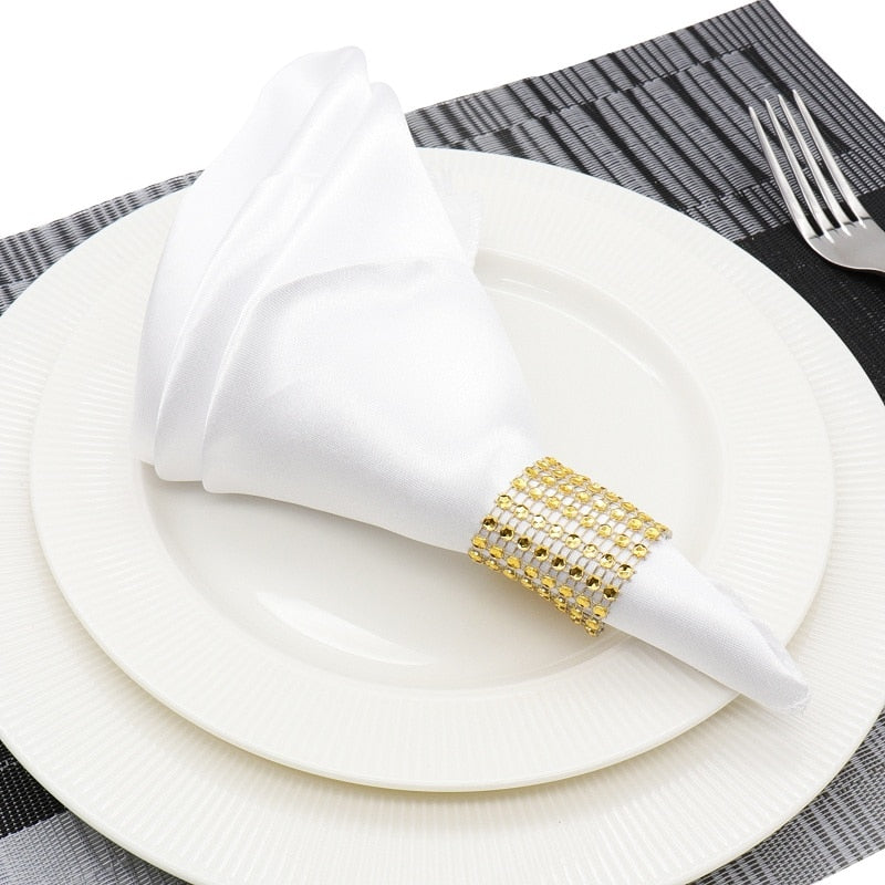 50pcs/lot Napkins 30cm Square Satin Fabric Handkerchief Table Dinner Napkin For Wedding Decoration Party Event Home Supplies