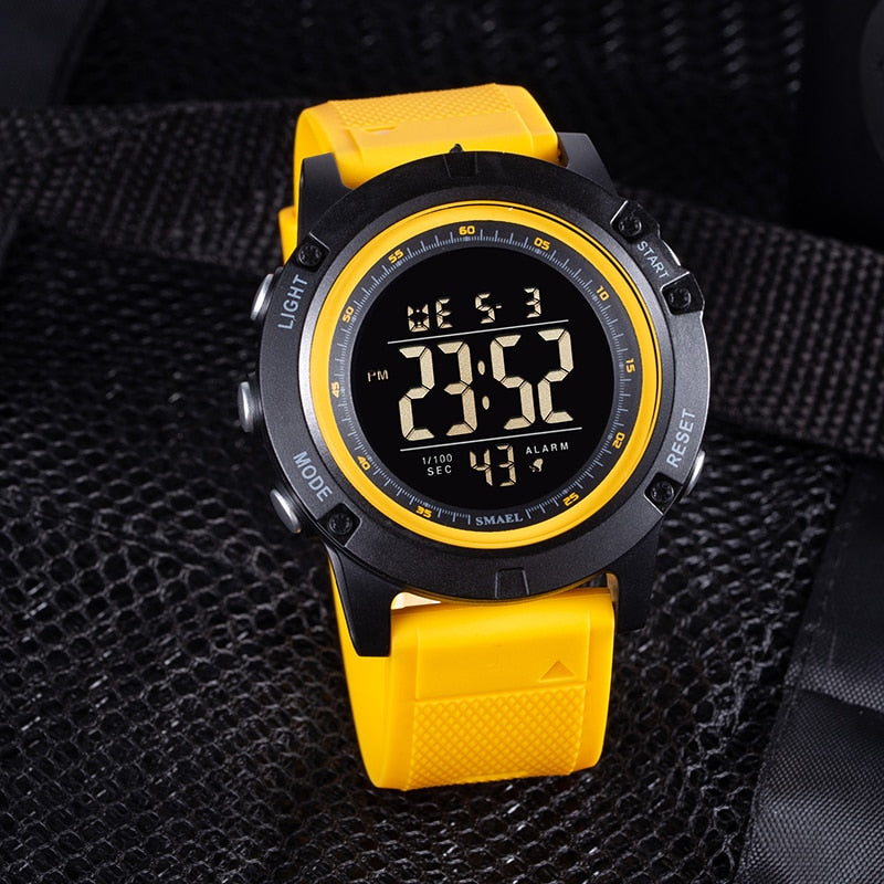SMAEL Mens Watches Luxury Brand Military Digital Sport Clock Fashion Waterproof LED Light Wrist Watch For Men 1902 Stopwatches
