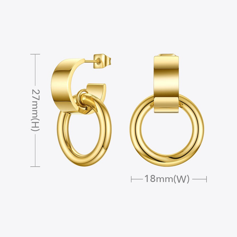 ENFASHION Curved C Circle Drop Earrings For Women Gold Color Stainless Steel Geometric Earings Fashion Jewelry 2020 Gifts E1183