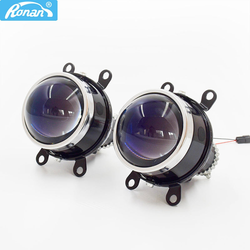 RONAN 3.0 Bi-xenon Fog Light HID Projector Lens H8 H9 H11 D2H  Lamps Blue Coating HD Glass Car Styling Retrofit Upgrade