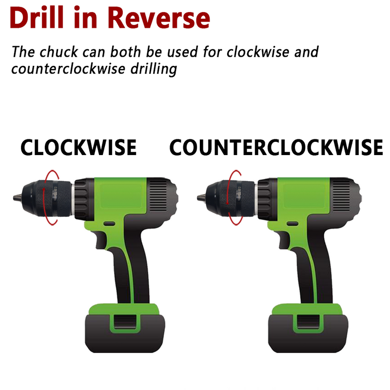 Keyless 0.8-10mm 3-Jaw  3/8-24UNF Drill Chuck Quick Change Adapter SDS-Plus Shank 1/4&quot; Hex Square Fit Rotary Hammer/Hammer Drill