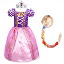 Mädchen Rapunzel Kleid Kinder Sommer Tangled Fancy Prinzessin Kostüm Kinder Verkleidung Geburtstag Karneval Halloween Party Kleidung 2-8T