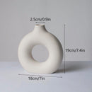 VILEAD Black Circular Hollow Ceramic Vase Donuts Nordic Flower Pot Home Decoration Accessories Office Living Room Interior Decor