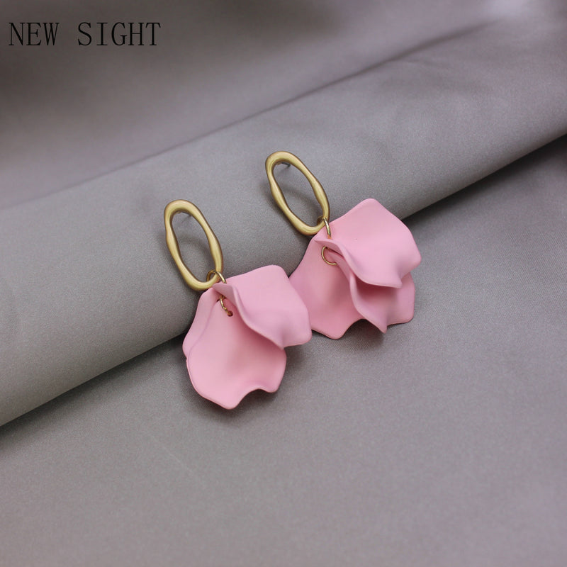 New Sight, nuevos accesorios, pendientes de tuerca geométricos perforados para mujer, pendientes de flores de regalo de estilo Simple