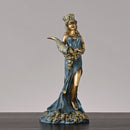 ERMAKOVA Große Harz geblendete griechische Reichtumsgöttin Fortuna Figur Pluto Lucky Fortune Skulptur Büro Geschenk Home Decor