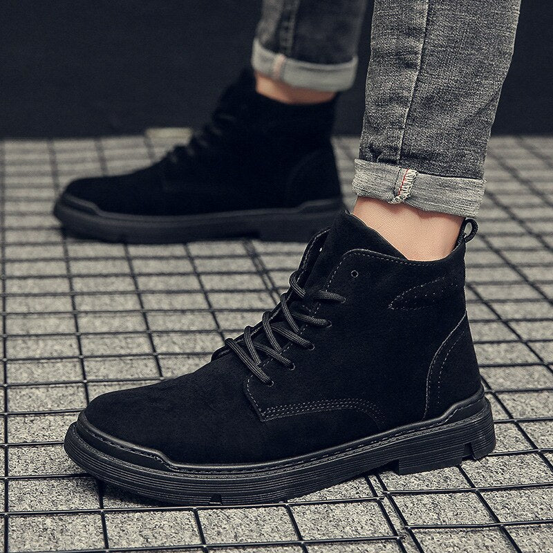 2021 Autumn Early Winter Shoes Men Boots Thick Sole Non-slip Mens Ankle Boots Fashion Street Cool Young Man Shoes KA2829
