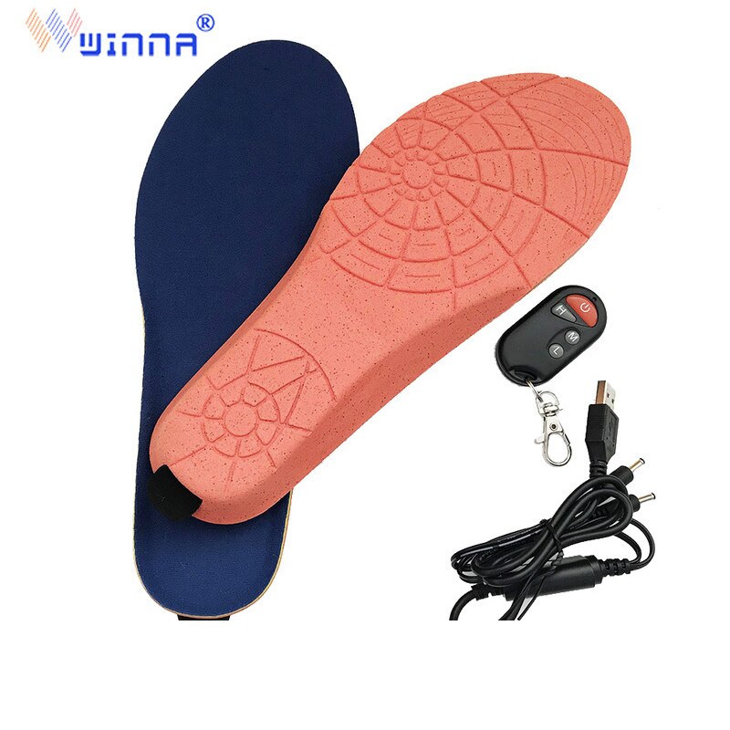 New Wireless Control Electric Heating Thermal Insoles Winter Warm Velvet 1800mAh Increase Heated Insoles for Men Women Shoe Pads