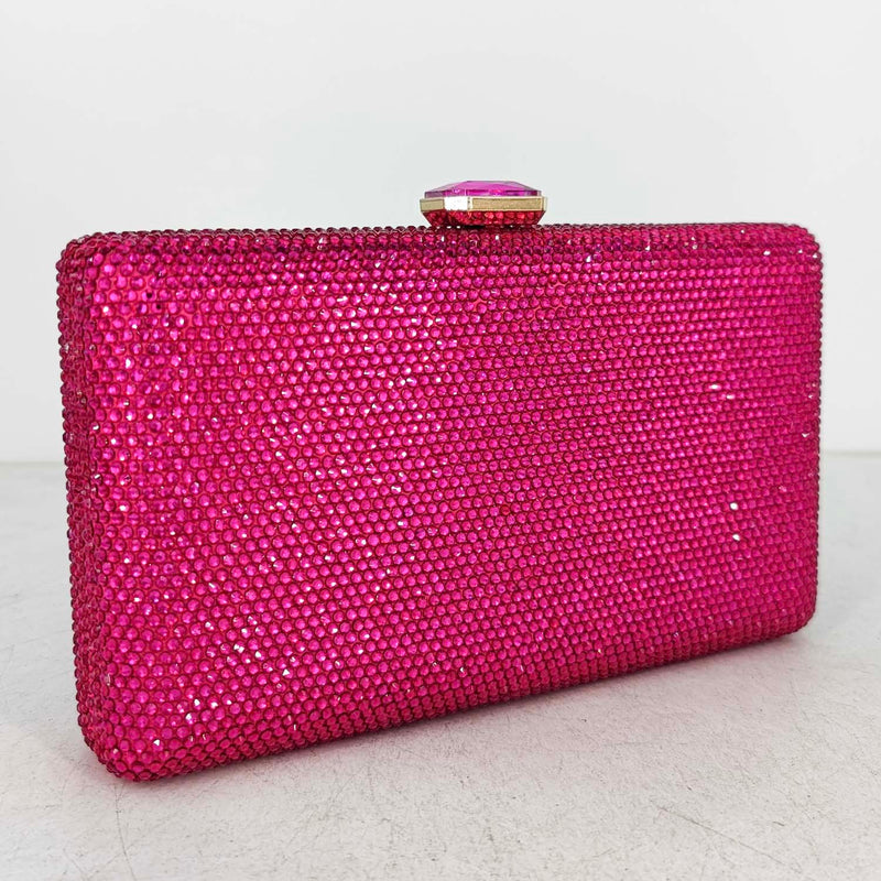 Boutique De FGG Fuchsia Damen Kristall Clutch Abendtaschen Hochzeit Braut Strass Box Handtaschen Party Dinner Diamond Geldbörse