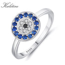 Anillos de plata de ley 925 pura de KALETINE para mujer, abalorio de ojo malvado de la suerte, anillos de oro de dedo CZ azul, joyería de compromiso para boda para hombre