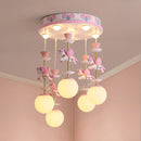 SANDYHA Nordic Simple Chandelier Boys Girls Bedroom Dreamlike Unicorn Hanging Lamp Creative LED Children&