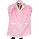 Oversized Hoodie Blanket With Sleeves Sweatshirt Plaid Winter Fleece Hoody Women Pocket Female Hooded Sweat Oversize Femme