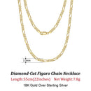 ORSA JEWELS Trendy Men Woman Figaro Chain Necklace 3.3/5/7mm Diamond-Cut Figaro Chain 925 Silver Jewelry Party Gift OSC34