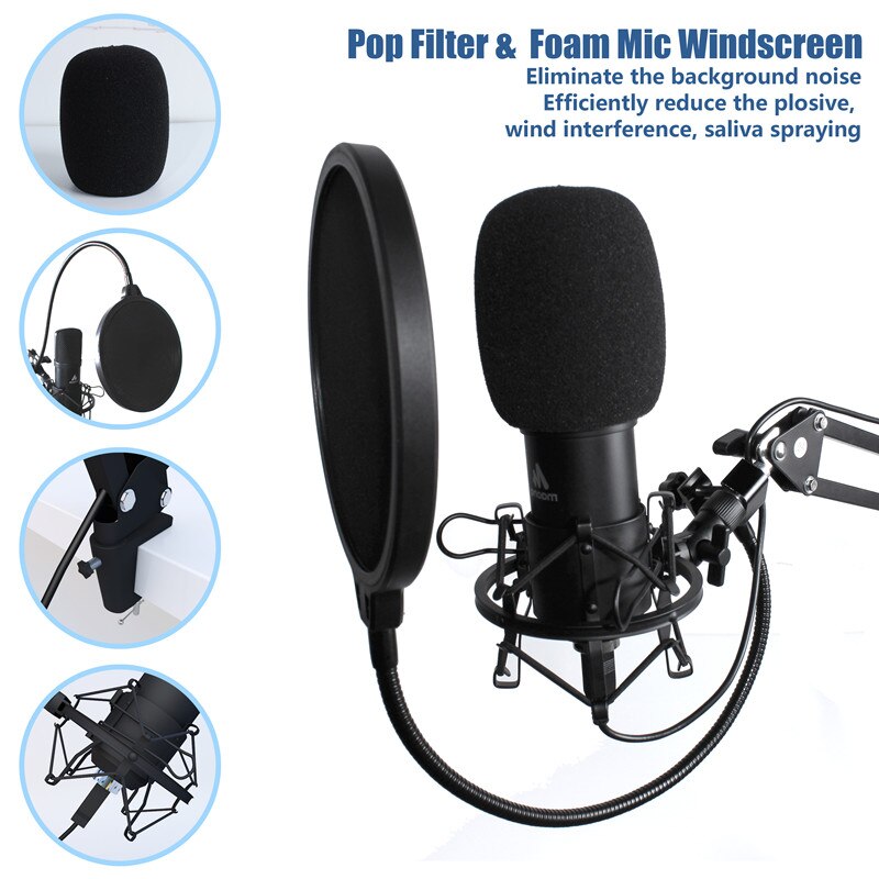 Kit de micrófono USB MAONO, micrófono condensador de Podcast profesional, 192KHZ/24 bits para PC, Karaoke, Youtube, grabación de estudio, microfone A04