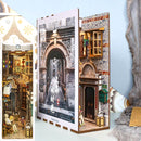 Cutebee DIY Book Nook Miniatures Shelf Insert Bookend Dollhouse Model Roombox Building Kit Wooden Bookshelf Toys Gifts 3D House