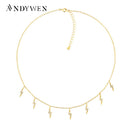 ANDYWEN 925 Sterling Silver Gold Lighting Zircon Charm Choker Women Luxury Chain Necklace 2020 Fine Jewelry Rock Punk Party Jewe