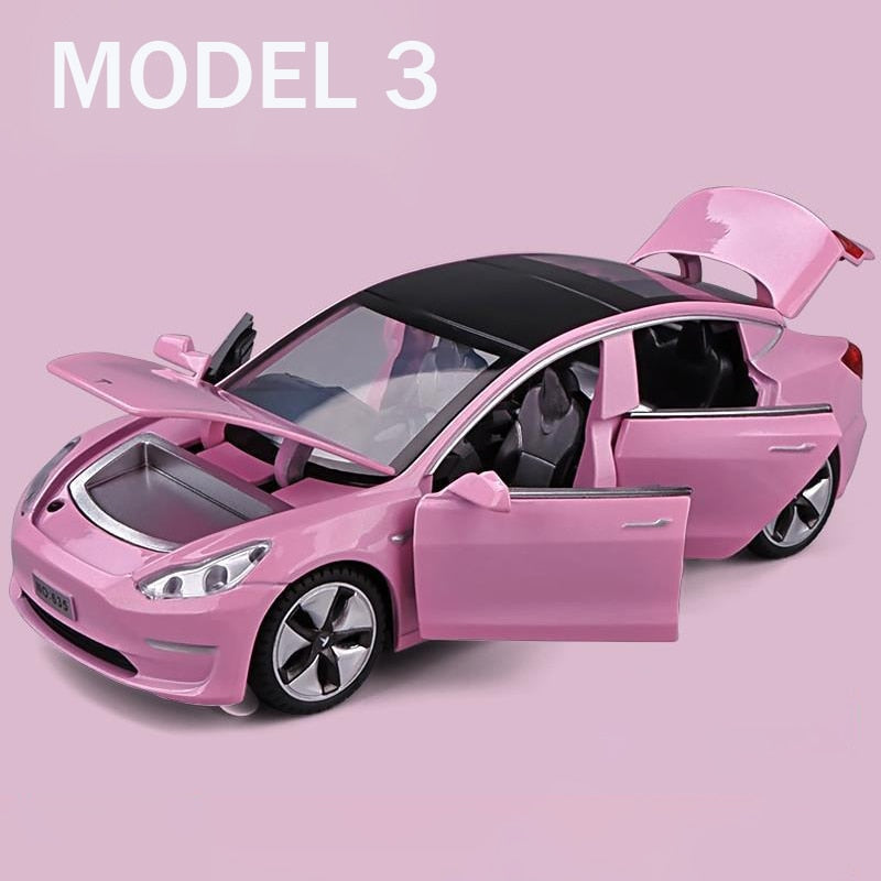 1:32 Tesla MODEL X MODEL 3 MODEL S Alloy Car Model Diecasts Toy Car Sound and light Kid Toys For Children Gifts Boy Toy