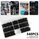 215/340/500pcs Pan Head Tapping Screw Cross Head M3/M4/M4.8 Self Tapping Screw Set Assortment Kit Black Furniture Carbon Steel