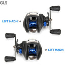 GLS Fishing Reel Left Right Hand Baitcasting Reel Adjustable Brake System 8kg Drag 7.2:1 Dual Brake System Reel 8KG Max Drag