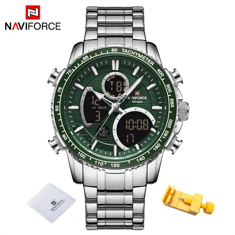 Reloj NAVIFORCE para hombre, relojes deportivos digitales de marca de lujo, reloj de pulsera de cuarzo para hombre, reloj luminoso resistente al agua para hombre, reloj Masculino