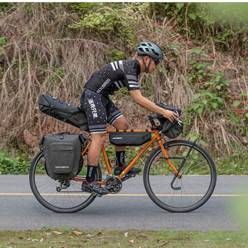 ROCKBROS Wasserdichte Fahrradtasche 27L Reise Fahrradtasche Korb Fahrrad Gepäckträger Hecksitz Gepäckträgertasche MTB Fahrradzubehör