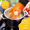 2 Stück lebensmittelechter dicker hitzebeständiger Silikonhandschuh BBQ Grillhandschuhe Küche Grill Ofen Kochhandschuhe Grill Backhandschuhe