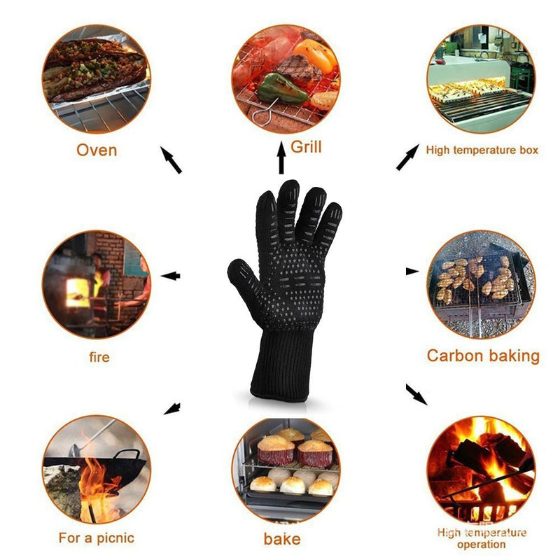 2 Stück Küche Hitzebeständige Handschuhe Ofenhandschuhe Silikonhandschuhe Grill Multifunktionale Topflappen Zum Backen BBQ Guantes Horno