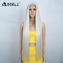 Noble Synthetic Lace Front Wigs For Women 38 Inch Straight Wig Lace Wig Ombre Blonde Lace Wigs Cosplay Straight Lace Front Wig