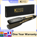 KIPOZI Professional Titanium Flat Iron Hair Straightener with Digital LCD Display Dual Voltage Instant Heating Curling Iron