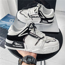 Men's Shoes Lightweight Breathable Casual Sports Shoes Men's Trend Versatile Flat Bottom Shoes Thick Sole White Shoes for Men