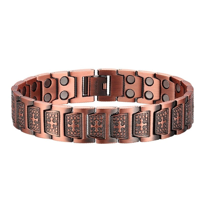 OKtrendy Copper Magnets Bracelets &amp; Bangles Men Bracelet Metal Healing Magnetic Cross Jesus Christ Wristband Jewellery Wholesale